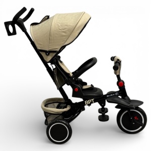 Tricicleta pliabila copii cu pozitie de somn si scaun rotativ Baby C. Trike Crem - Img 2