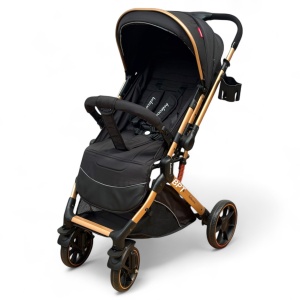 Carucior Bebe Tip Troller Cu Maner Reversibil Belecoo Zipy Negru - Img 3