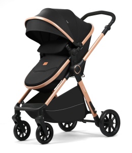 Carucior bebelusi 2 in 1 cu landou transformabil ,husa picioare si geanta Bloom Go BPT FNF7 Negru - Img 4
