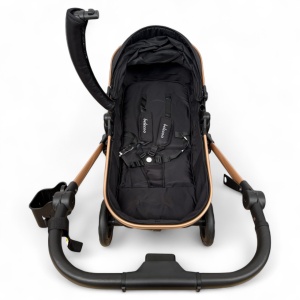 Carucior copii 2 In 1 Belecoo BebeJoy Cu Roti Cauciuc Landou Reversibil Transformabil Baby Black - Img 10