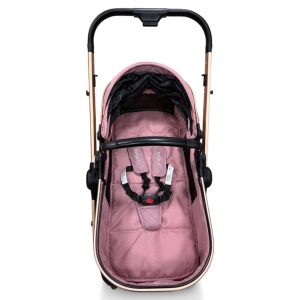 Carucior copii 2 in 1 cu maner reversibil si landou transformabil Baby C. Premium Roz BPTX2S - Img 10