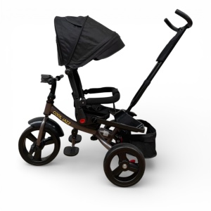 TRICICLETA COPII 5099EVA CU POZITIE DE SOMN, SCAUN REVERSIBIL, FAR CU LUMINI SI MUZICA, NEGRU COOL - Img 5