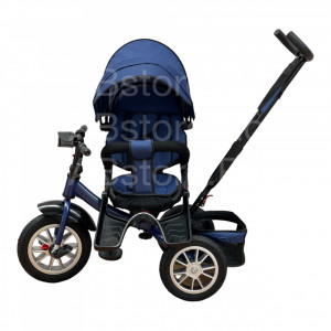 Tricicleta copii ABS TRIKE Jeans, Pozitii Somn, Roti De Cauciuc, Far Cu Sunete Scaun rotativ 01 - Img 6