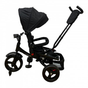 Tricicleta copii cu pozitie de somn, muzica si lumini, 8 luni-4 ani, UNV-5099EVA-NEGRU - Img 5