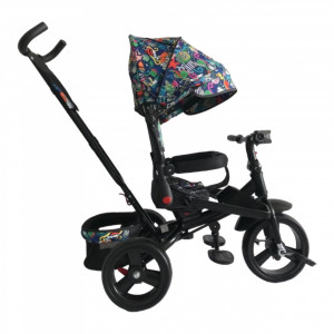 Tricicleta Copii Cu Pozitie De Somn, Muzica Si Lumini, 8 Luni-4 Ani, UNV-5099EVA-Funny - Img 2