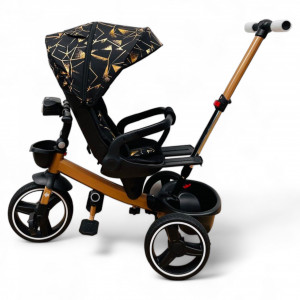 Tricicleta copii cu pozitie de somn scaun rotativ sunete si lumini BPT620 Negru Gold Plus - Img 3