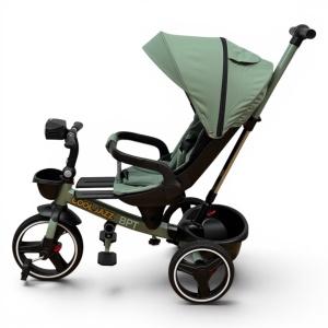 Tricicleta Copii Cu Pozitie De Somn Scaun Rotativ Sunete Si Lumini BPT620 Green Cool - Img 3