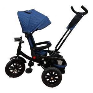 Tricicleta copii cu scaun reversibil si spatar reglabil Albastru 5099 Turbo - Img 4