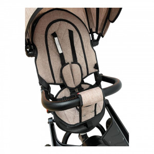 Tricicleta copii pozitii somn Motostyle Beige, Scaun Reversibil, Roti Cauciuc 03 - Img 6