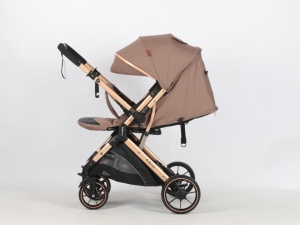 Carucior Bebe Tip Troller Cu Maner Reversibil Belecoo Zipy Crem NEW - Img 4