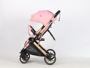 Carucior Bebe Tip Troller Cu Maner Reversibil Belecoo Zipy Roz NEW - Img 11