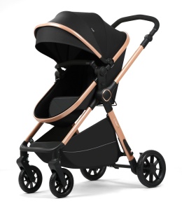 Carucior bebelusi 2 in 1 cu landou transformabil ,husa picioare si geanta Bloom Go BPT FNF7 Negru - Img 5