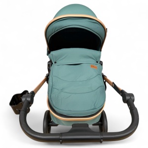 Carucior copii 2 In 1 Belecoo BebeJoy Cu Roti Cauciuc Landou Reversibil Transformabil Baby Green - Img 11