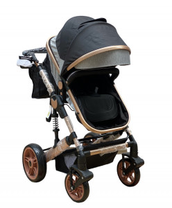 Carucior copii 3 in 1 ABS Black Grey - Img 4