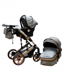 Carucior Copii 3 In 1 ABS Grey - Img 6