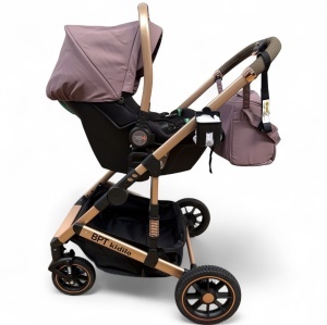 Carucior copii 3 in 1 cu landou tranformabil in sport si scoica auto FlexiGo Purple BPT-A10 - Img 8