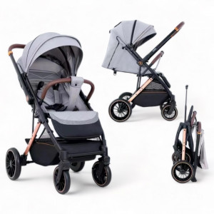 Carucior Kidilo All Terrain Silver Grey Maner Reversibil - Img 1