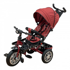 Tricicleta Copii ABS TRIKE Dark Red, Pozitii Somn, Roti De Cauciuc, Far Cu Sunete Scaun Rotativ 01 - Img 5