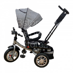 Tricicleta copii ABS TRIKE GREY, Pozitii Somn, Roti De Cauciuc, Far Cu Sunete Scaun rotativ 01 - Img 3