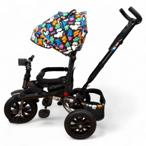 Tricicleta copii cu pozitie de somn,Roti cauciuc plin, muzica si lumini 5099 Rainbow - Img 4