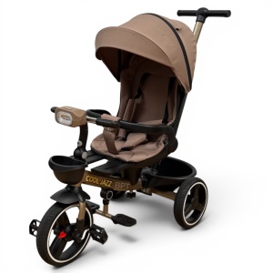 Tricicleta Copii Cu Pozitie De Somn Scaun Rotativ Sunete Si Lumini BPT620 Maron Cool - Img 2