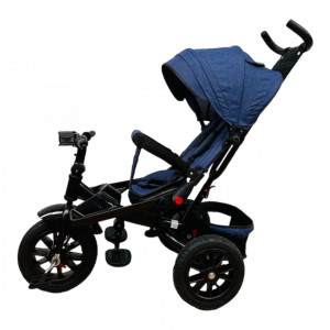 Tricicleta copii cu scaun reversibil si spatar reglabil Albastru 5099 Turbo - Img 5