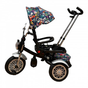 Tricicleta Copii Pozitii Somn Motostyle Happy Scaun Reversibil Roti Cauciuc 02 - Img 3