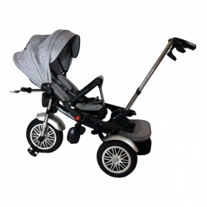 Tricicleta Cu Pozitii Somn Motostyle Gri, Scaun Reversibil, Roti Cauciuc - Img 3
