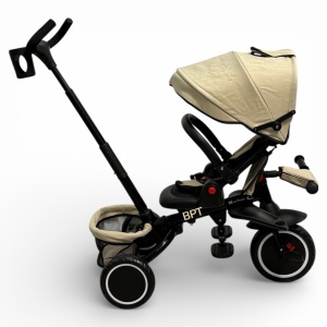 Tricicleta pliabila copii cu pozitie de somn si scaun rotativ Baby C. Trike Crem - Img 5