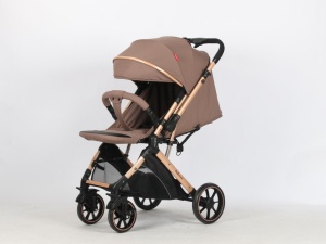 Carucior Bebe Tip Troller Cu Maner Reversibil Belecoo Zipy Crem NEW - Img 2