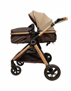 Carucior Copii 2 In 1 Belecoo CLASS Coffee Roti Cauciuc, Landou Reversibil - Img 6