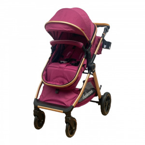 Carucior Copii 2 In 1 Belecoo CLASS Mov Roti Cauciuc, Landou Reversibil - Img 2