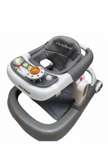 Premergator reglabil pe inaltime, cu roti de silicon, Baby Walker, Gri - PMB-19-gri - Img 1
