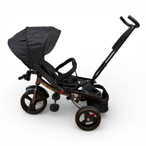 TRICICLETA COPII 5099EVA CU POZITIE DE SOMN, SCAUN REVERSIBIL, FAR CU LUMINI SI MUZICA, NEGRU COOL - Img 9