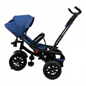 Tricicleta copii cu scaun reversibil si spatar reglabil Albastru 5099 Turbo - Img 6