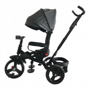 Tricicleta Cu Pozitie De Somn, Muzica Si Lumini, 8 Luni-4 Ani, Negru, UNV-5099EVA-DARK GREY Star - Img 3