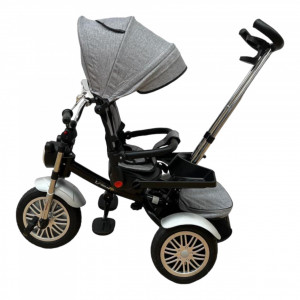Tricicleta Cu Pozitii Somn Motostyle Gri, Scaun Reversibil, Roti Cauciuc - Img 4