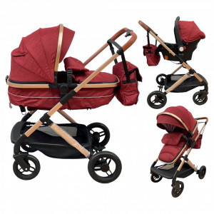 Carucior 3 în 1 transformabil Tesy Red - Img 1