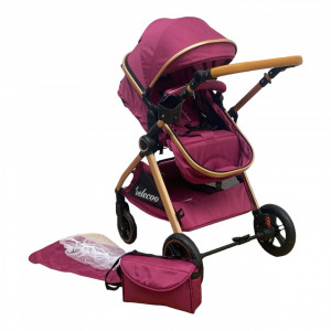 Carucior Copii 2 In 1 Belecoo CLASS Mov Roti Cauciuc, Landou Reversibil - Img 3