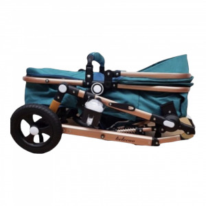 Cărucior copii 2 in 1 Belecoo landou reversibil roti cauciuc accesorii gri - Img 8