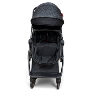 Carucior copii 2 in 1 cu maner reversibil si landou transformabil Baby C. Premium Negru BPTX2S - Img 9