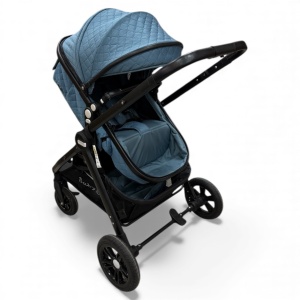 Carucior copii 2 in 1 cu maner reversibil si landou transformabil Baby C. Premium Albastru BPTX2S - Img 7