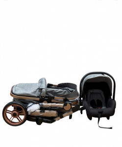 Carucior Copii 3 In 1 ABS Grey - Img 7