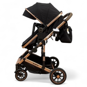 Carucior copii 3 in 1 cu landou tranformabil in sport si scoica auto FlexiGo Black BPT-A10 - Img 6