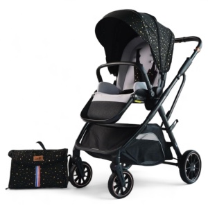 Carucior Copii Modern Lux Negru Buline Aurii F7C - Img 2