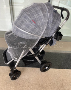 Carucior Nou Nascuti BABY C. PRO 511, Cadru Aluminiu, Maner Reversibil, Spatar Reglabil In 3 Trepte, Amortizoare, Frana Picior,Pliabil, GRI - Img 4