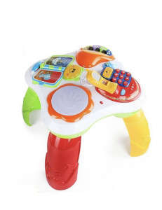 Masuta interactiva de activitati educative pentru bebelusi 91102 este foarte antrenanta pentru cei mici, viu colorata, angajeaza copiii in multiple activitati. Varsta recomandata: 18 luni + - Img 2
