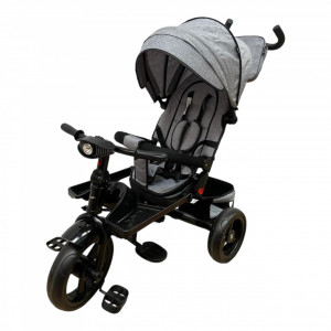 TRICICLETA 5099EVA CU POZITIE DE SOMN, SCAUN REVERSIBIL, FAR CU LUMINI SI MUZICA, GRI - Img 2