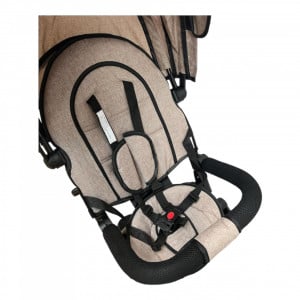 TRICICLETA COPII 5099EVA CU POZITIE DE SOMN, SCAUN REVERSIBIL, FAR CU LUMINI SI MUZICA, BEIGE - Img 6