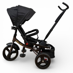 TRICICLETA COPII 5099EVA CU POZITIE DE SOMN, SCAUN REVERSIBIL, FAR CU LUMINI SI MUZICA, NEGRU COOL - Img 6